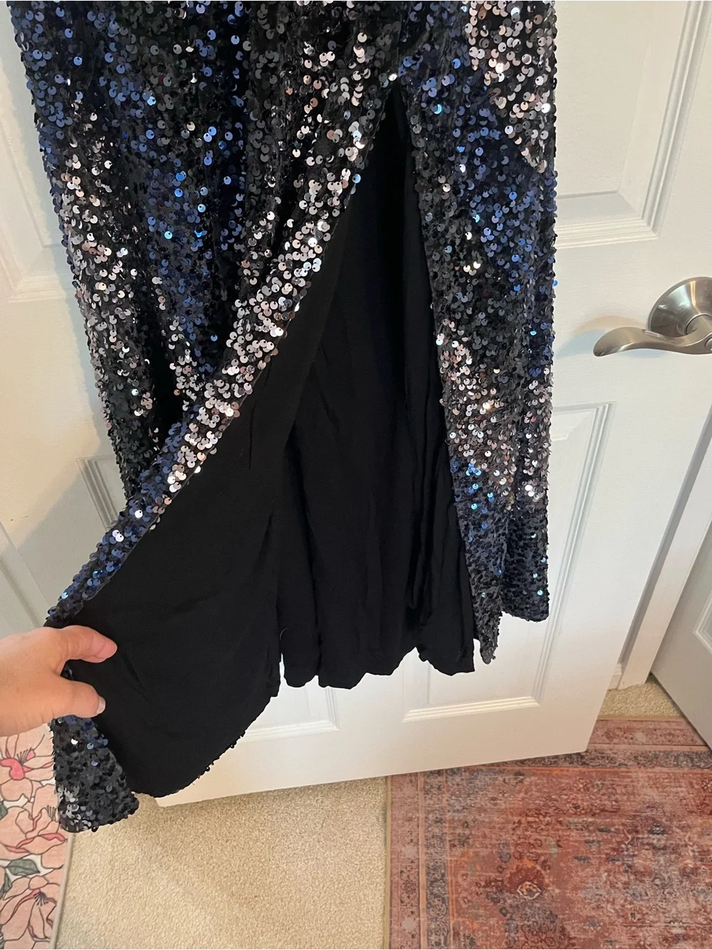 NWT Free People Black Sequin Embellished Gown - Picture 4 of 11